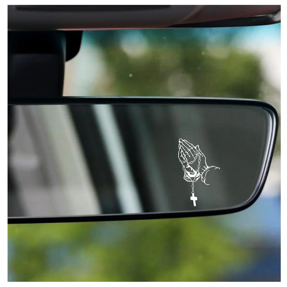 Car Interior Stickers Prayer Gesture God Jesus Christ Fashion Auto Body Fuel Cap Windshield Styling Decorate Fridge Laptop Decal