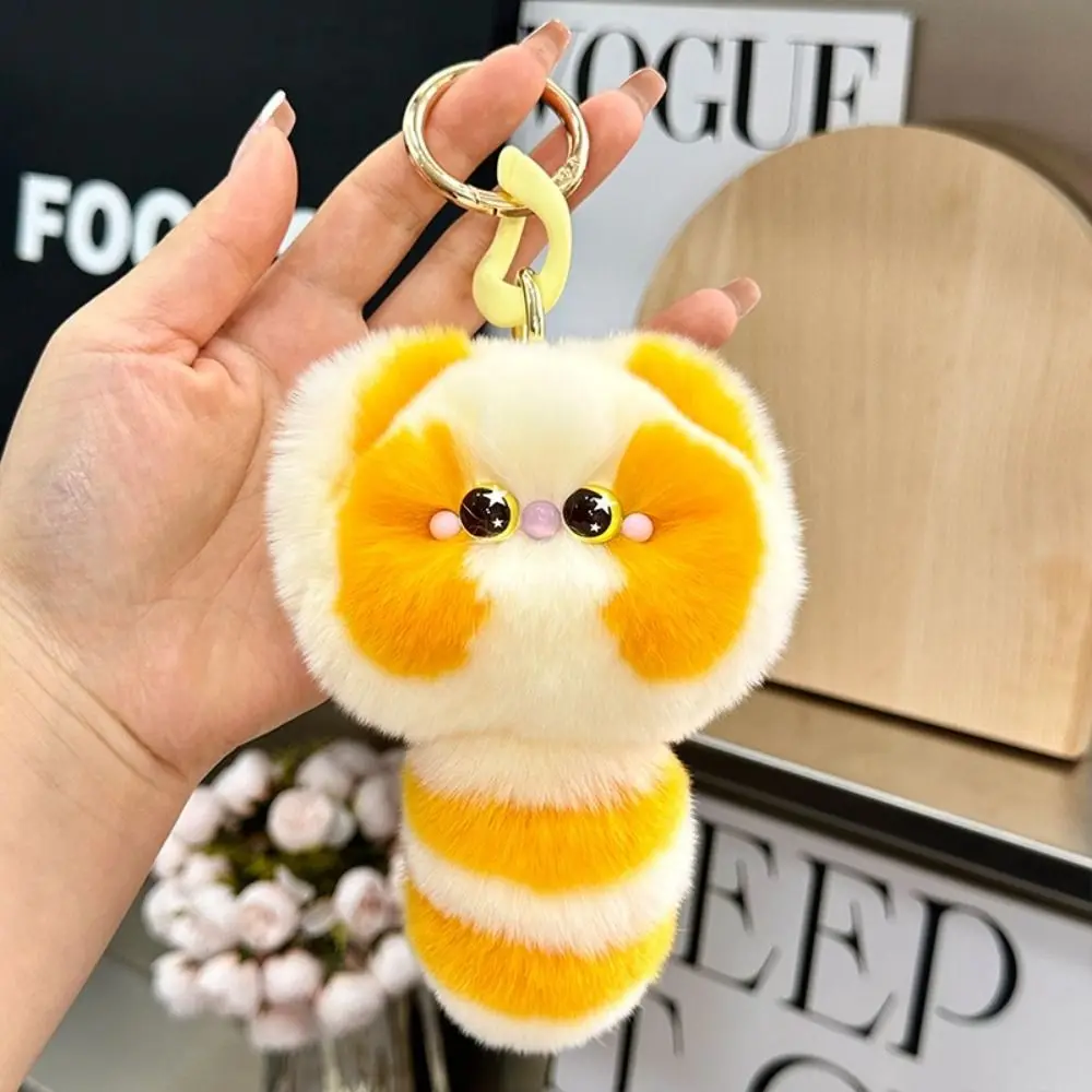 Tasche Charme niedlichen Kaninchen Fell Schlüssel bund flauschigen Pelz Pompon Kätzchen Puppe Ring Spaß kreative Auto Schlüssel Anhänger Kinderspiel zeug