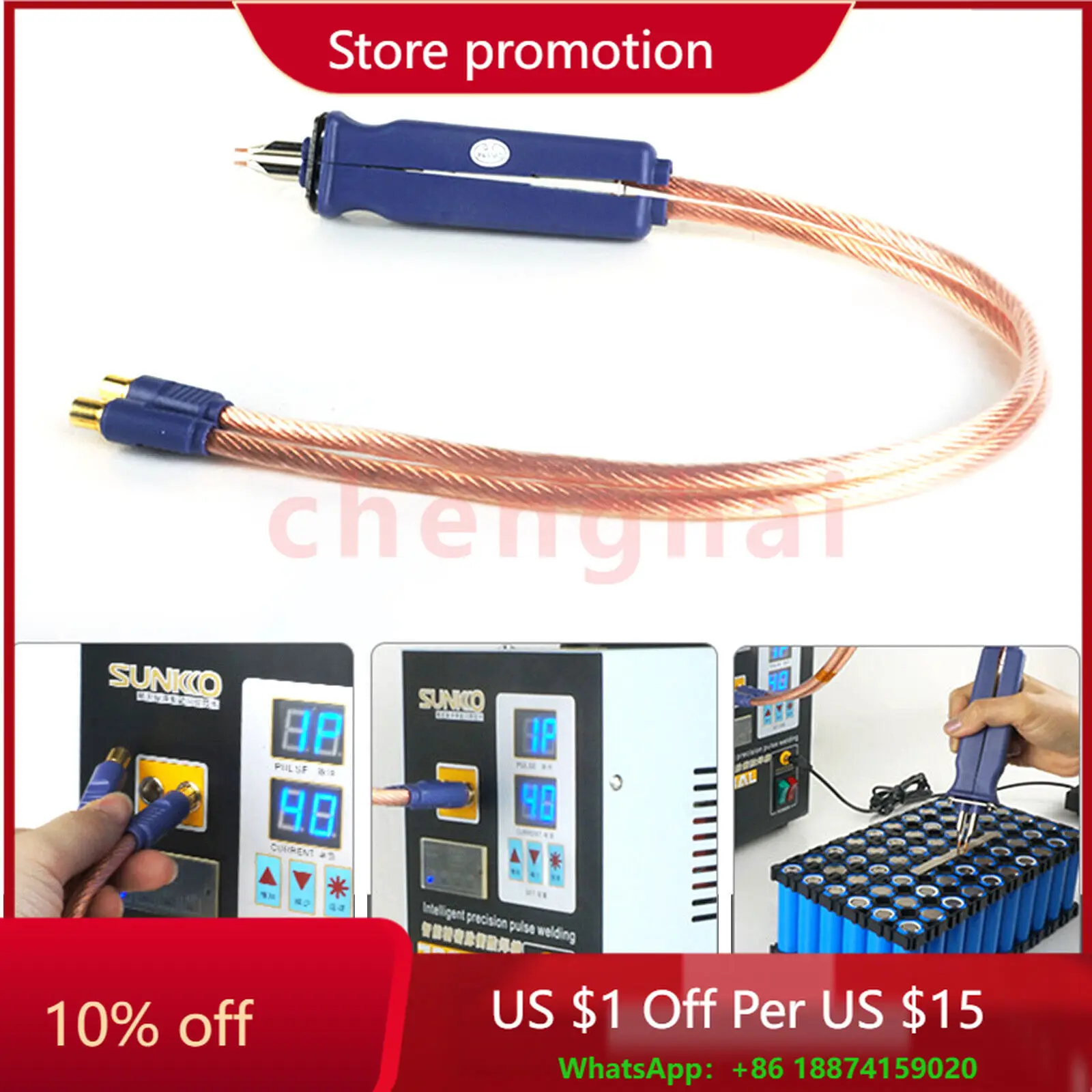 

3600W Battery Welding Machine 738AL Pulse Spot Welder Handheld Telescopic 110V