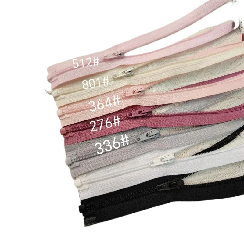 10pcs/Lot 3# 50 To 70cm Ykk Zipper Nylon Open End White Black Pink Waterproof Sunscreen Clothing Jacket Tailor Sewing Accessory