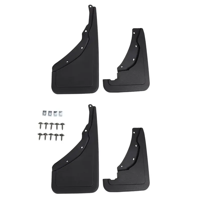 A82M-Car Molded Mud Flaps Splash Guards Mudguards Front Rear Styling Black Plastic For Ford Bronco Sport 2021 2022-2023