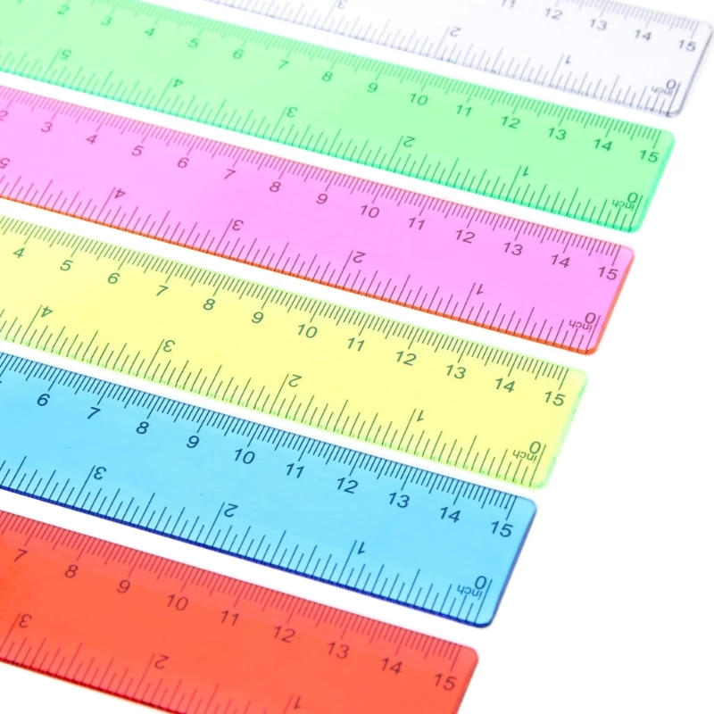 8 Pack 6 Inch Rulers Small Ruler Assorted Colors Small Plastic Rulers with Inches and Centimeters Mini Rulers for Kids D5QC