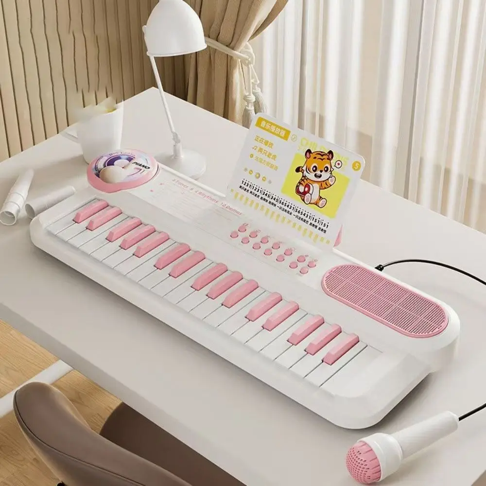 37 Keys Piano Keyboard with Microphone Music Score Electronic Piano Electronic Multifunctional Musical Beginner Use