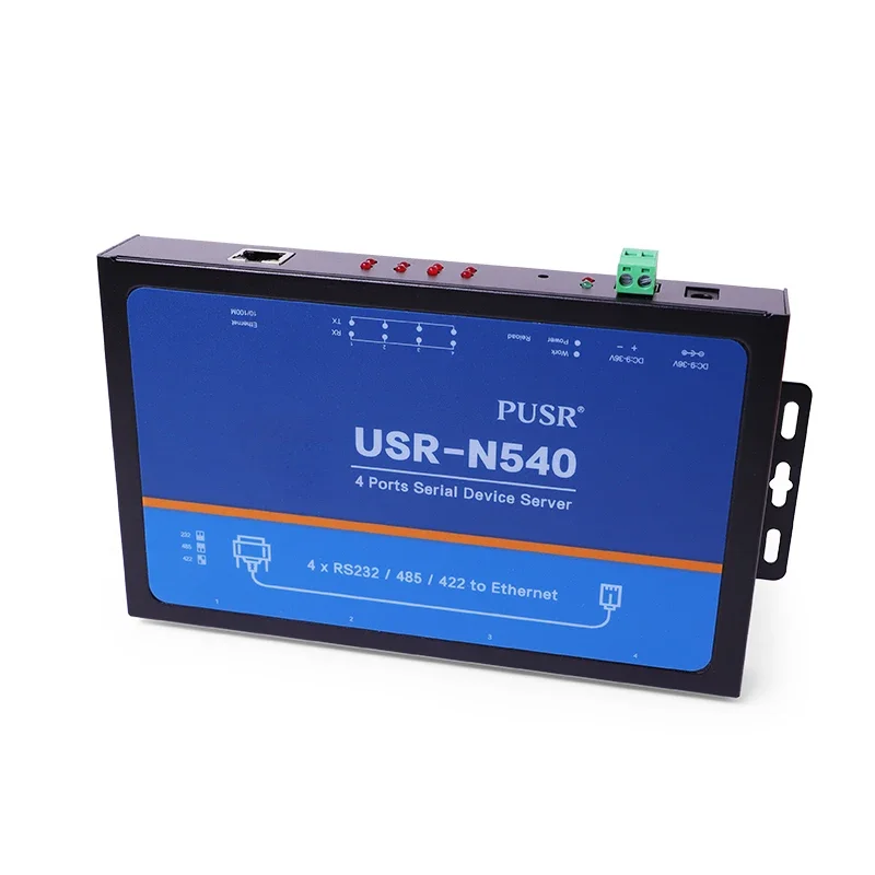 USR-N540 4 ports RS232 RS485 RS422 to Ethernet RJ45 Modbus RTU gateway Serial Device Servers with SSL/TSL MQTT