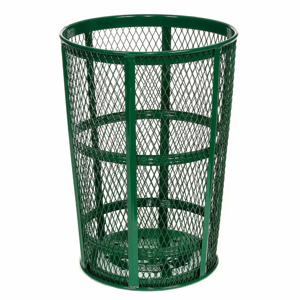 

Large Capacity Green Metal Outdoor Waste Bin - 48 Gallons