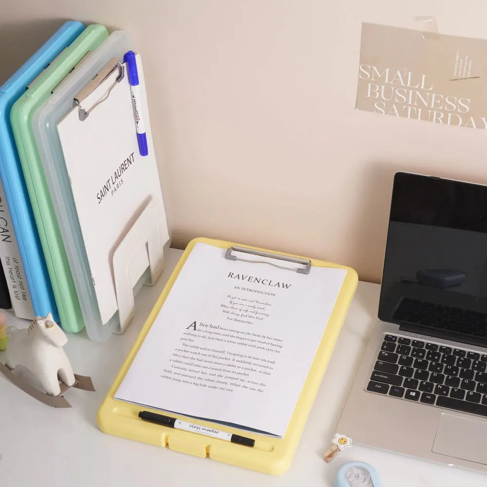 A4 file storage box folder writing pad test paper file data storage and sorting artifact office document sorting folder