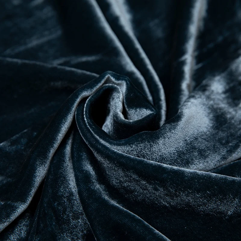 女性用ベルベットミディスカート,100% ブラックシルクライニング,ピーコックブルー,伸縮性ウエスト,シック,オフィスウーマン,qq010