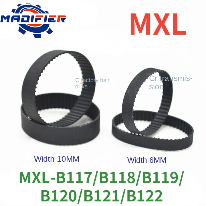 GKTOOLS MXL Synchronous Timing belt B117MXL/B118MXL/B119MXL/B120MXL/ B121MXL/B122MXL Width 6/10mm