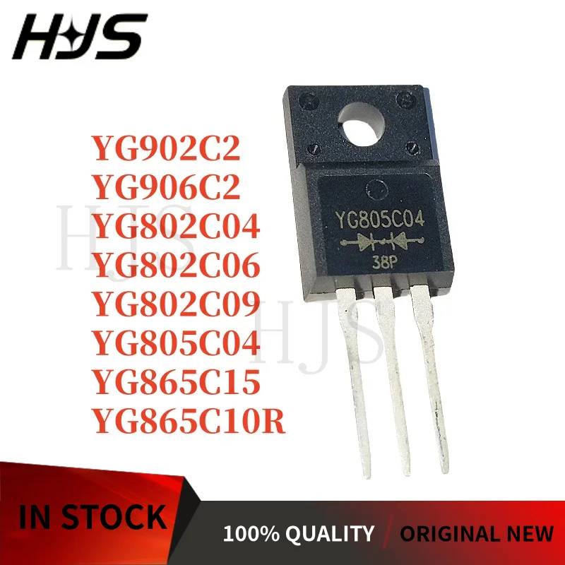 10PCS YG805C04 YG802C09 YG802C06 YG865C10R YG902C2 YG865C15 YG906C2 YG802C04 TO-220F Novo em estoque