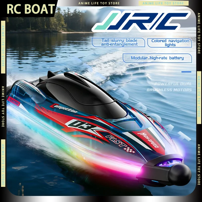 

Новая радиоуправляемая лодка JJRC 2,4 ГГц, бесщеточный двигатель, водонепроницаемая, прочная, с разноцветной подсветкой, игрушка на радиоуправлении, лодка на пульте управления, подарок для мальчика на день рождения