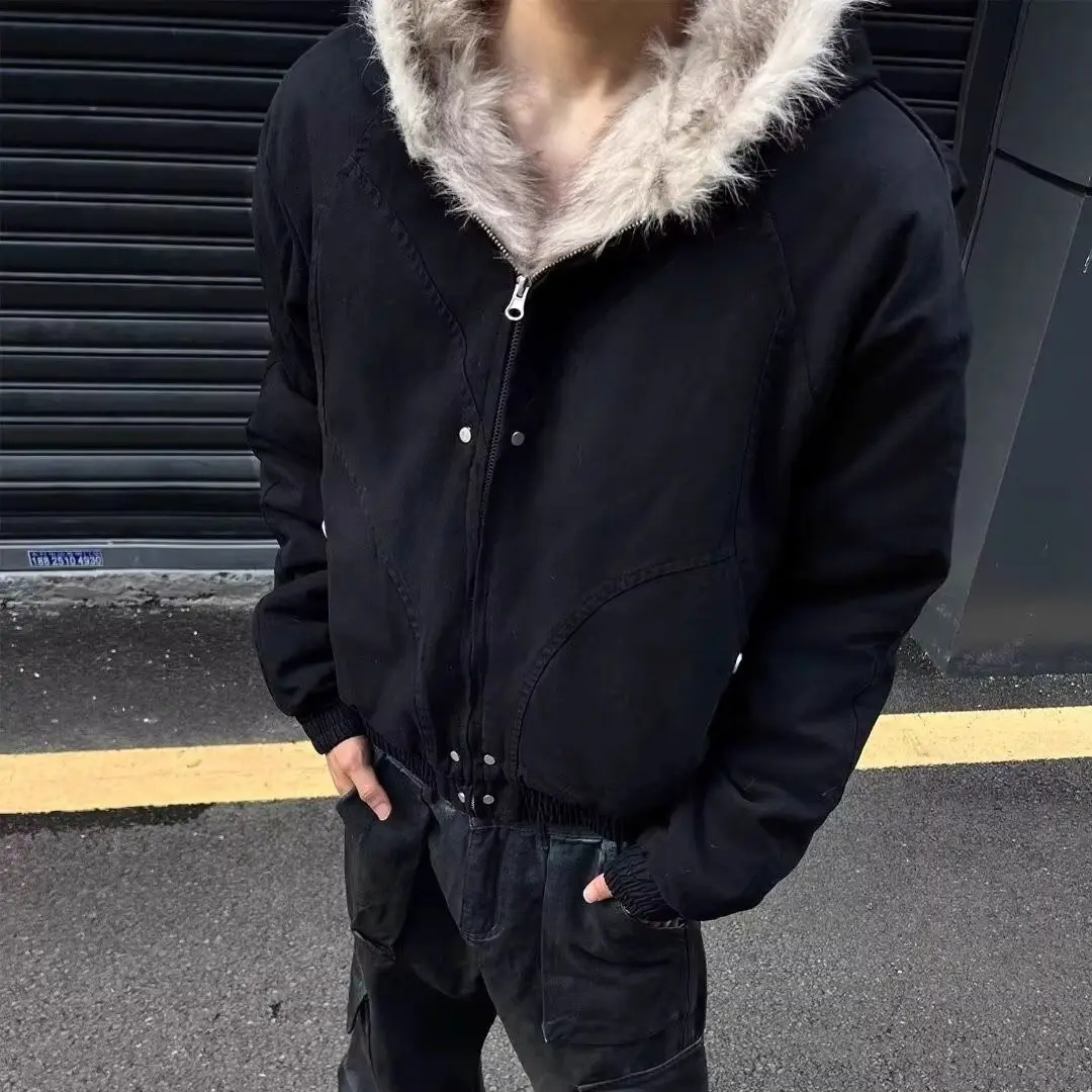 

Субкультура панк толстовки из искусственного меха пальто Harajuku уличная одежда на молнии однотонные парки куртка эстетический стиль винтажная с капюшоном Harajuku