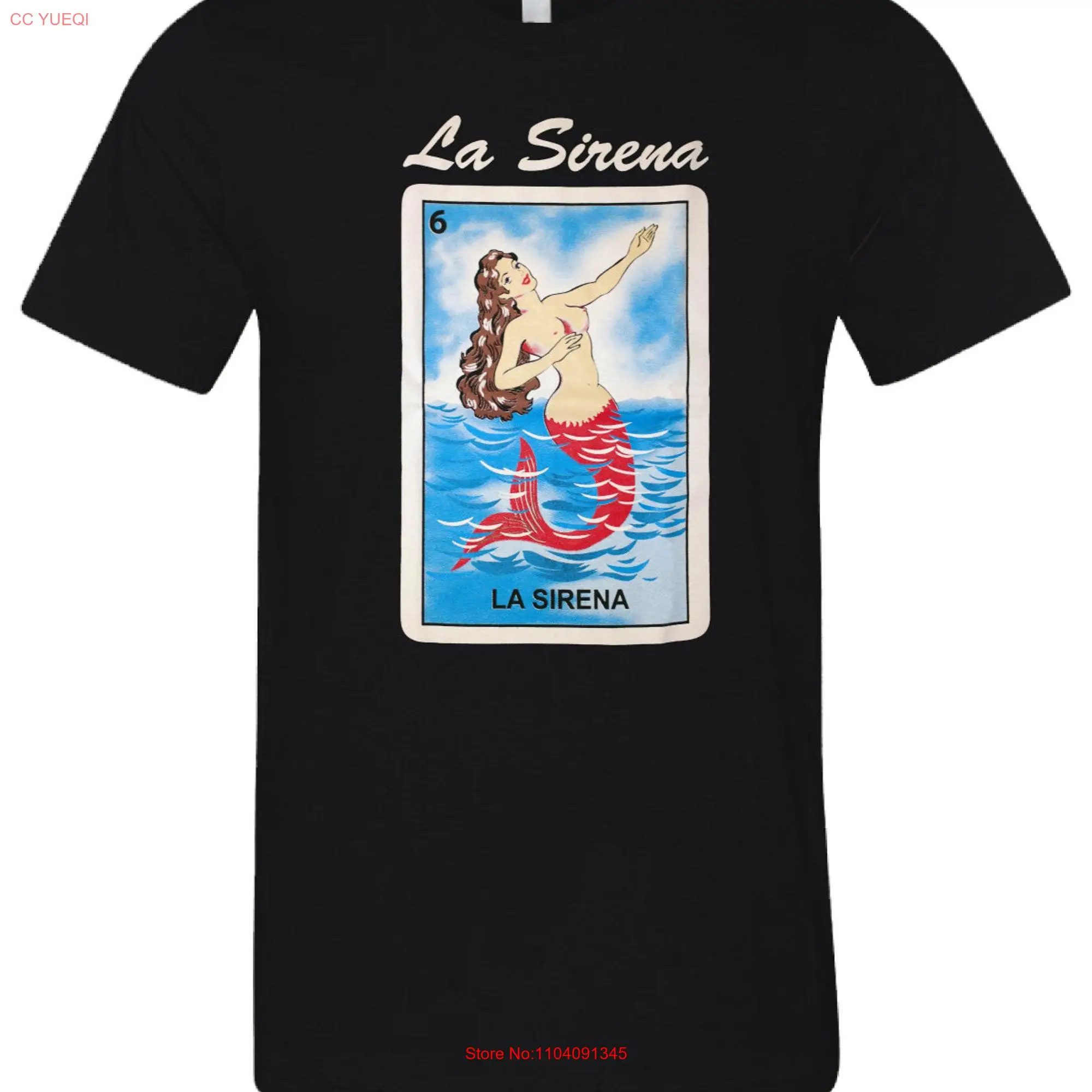 La Sirena Loteria Mexican Bingo T Shirt Novelty Funny Family Black New long or short sleeves