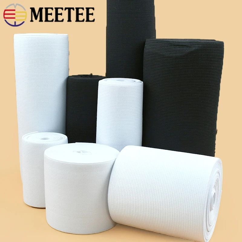 

1Meter Meetee 7-50cm Widen Sewing Elastic Bands Soft Waistband Extra Wide Stretch Tapes Clothes Belt Rubber Band DIY Accessories