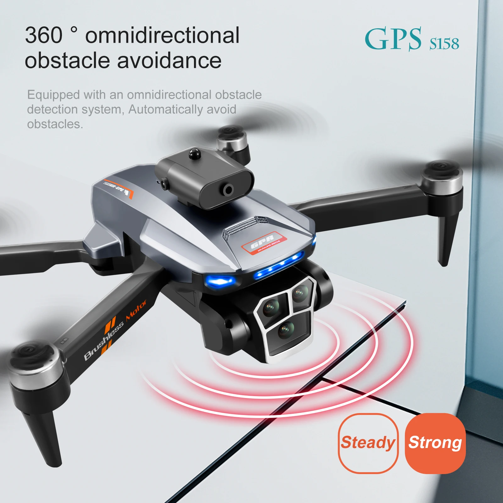 NEW Drone S158 Professional Aerial Photography 8K Triple Camera 5G GPS RC Quadcopter with Brushless And Obstacle Avoidance