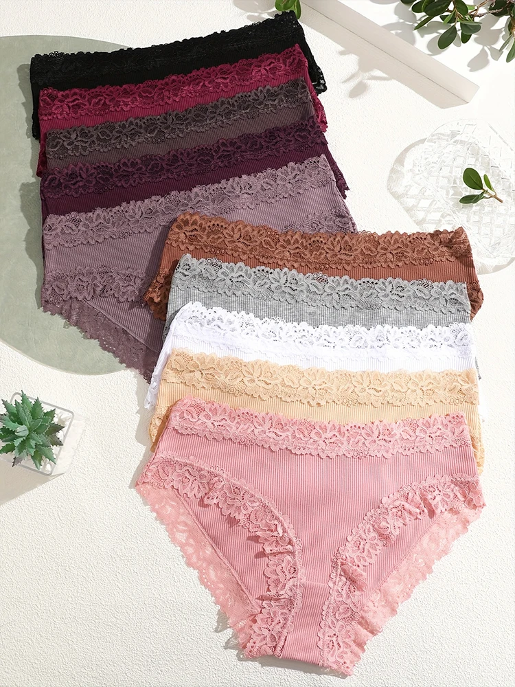 10 шт./компл. женские хлопковые трусики сексуальные кружевные трусы с низкой талией эластичное женское мягкое нижнее белье удобное нижнее белье для девочек S-XL