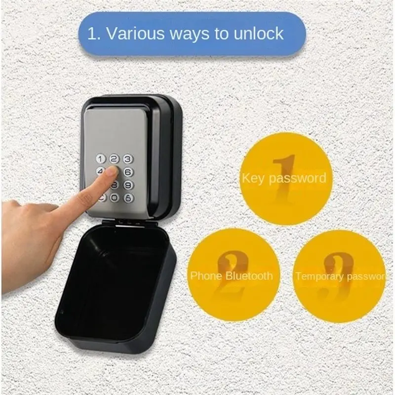 Waterproof Electronic Combination Lock Box Bluetooth, Remote-Control, Ideal For Rental Purposes