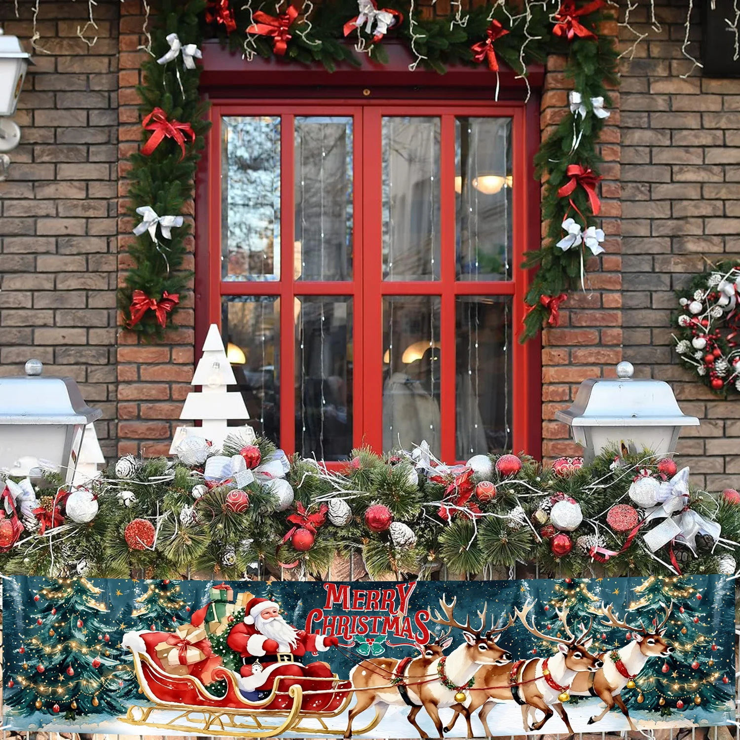 Merry Christmas Banner Christmas Party Decoration 2025 Xmas Santa Claus Banner Navidad Natal New Year Gift 2026