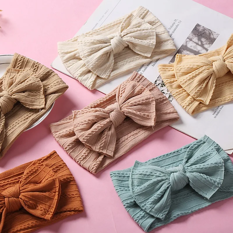 

Solid Color Big Bow Baby Headband for Children Sweet Headwear Kids Elastic Turban Headwraps Newborn Boys Girls Hair Accessories