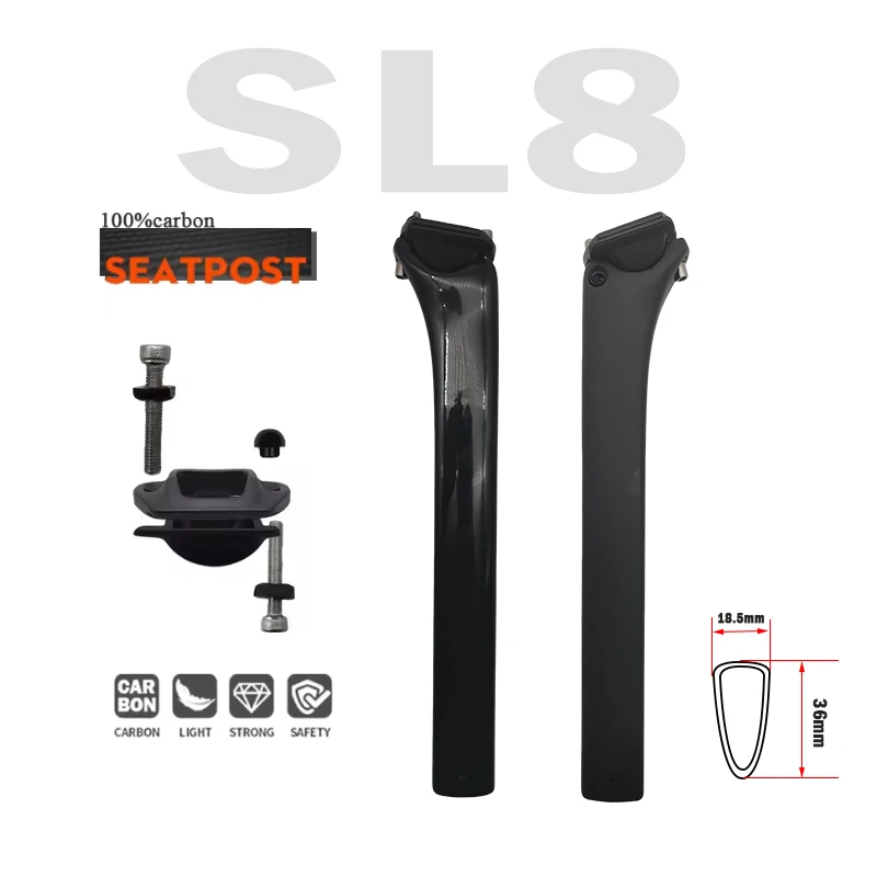 

Bicycle Carbon Seatpost FOR SL8 Road Bike Black Paint Matte Offset 15mm Height 300mm Bicycle Seat Post SL8 Seatpost