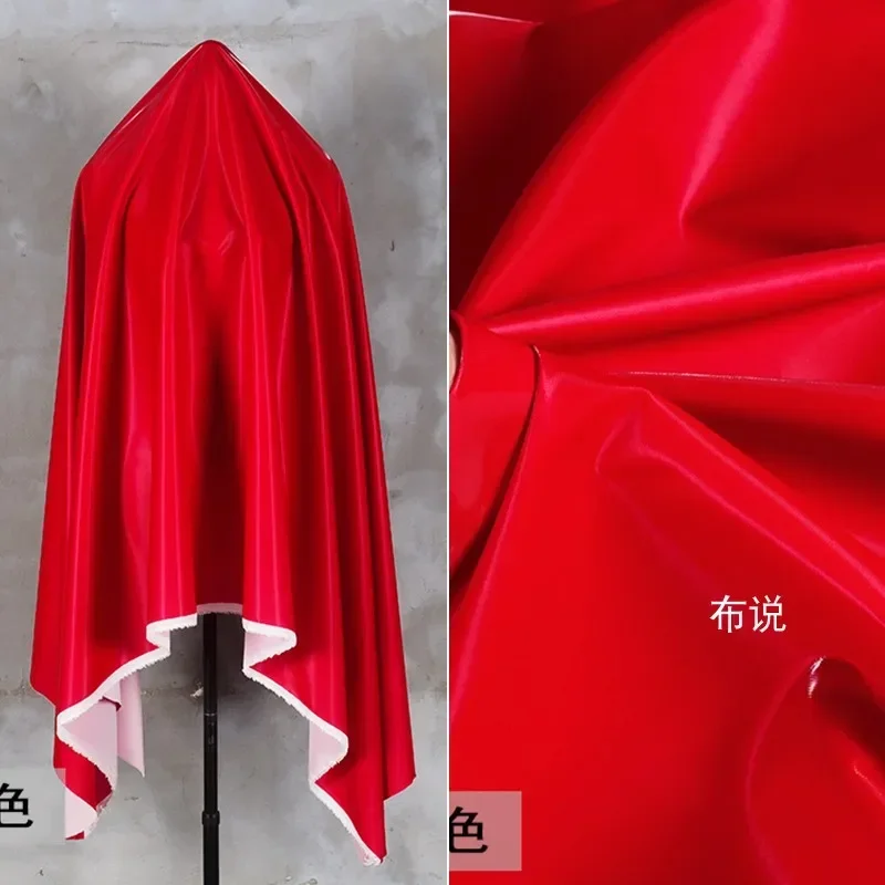 

Red Shimmering Flowing Sand Imitation Leather Fabric for Down Jacket Waterproof Clothing Cloth By The Meter Diy Sewing Material