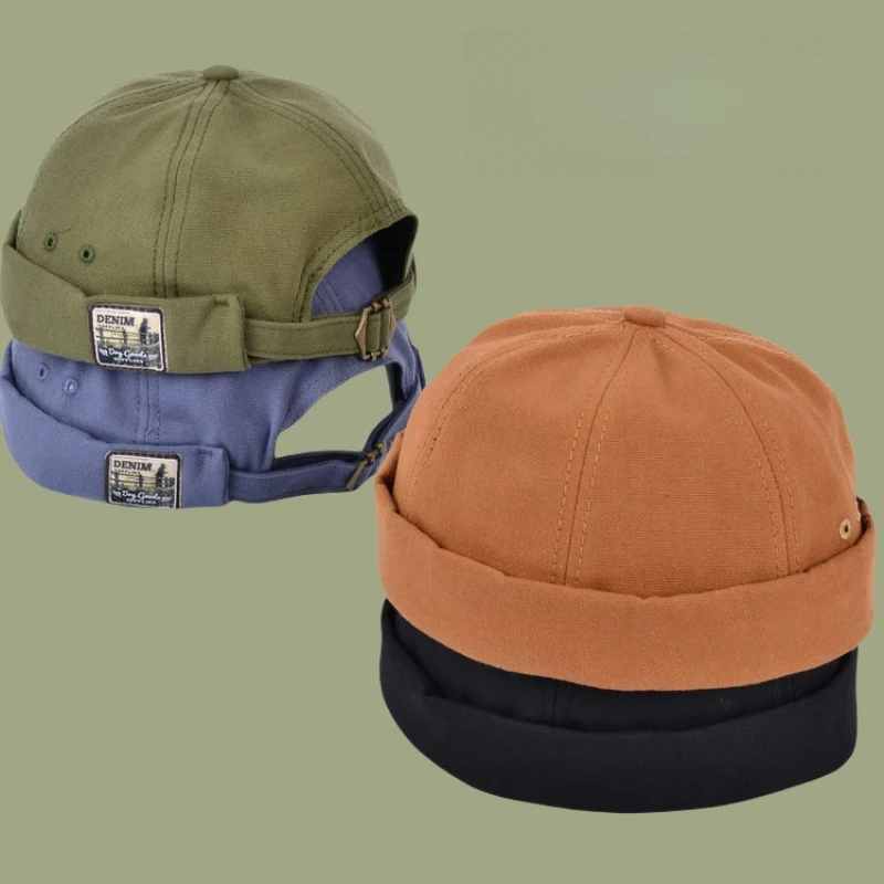 

Fashion Melon Leather Hat for Men Women Cotton Hiphop Hat Brimless Sailor Landlord Hat Boy's and Girl's Wholesale Casquette Bone