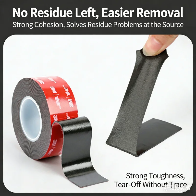 3M 5952 Strong Double Sided Adhesive Tape VHB High Viscosity Thicken Fixed Vehicle-mounted Driving Recorder Black Tape No Trace - view 2