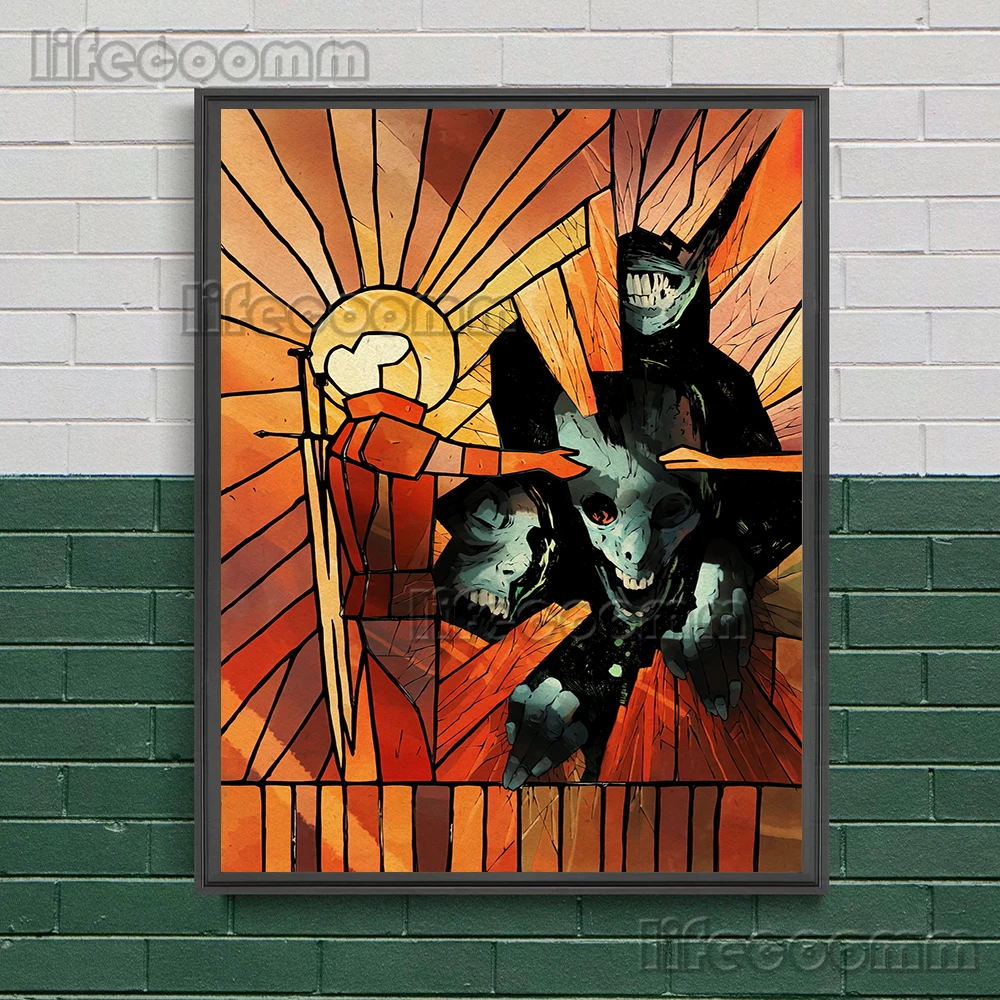 Witch Hunter And Monster Vintage Wall Art Canvas Painting Demon Hunter Abstract Art Poster And Print For Living Room Decoration
