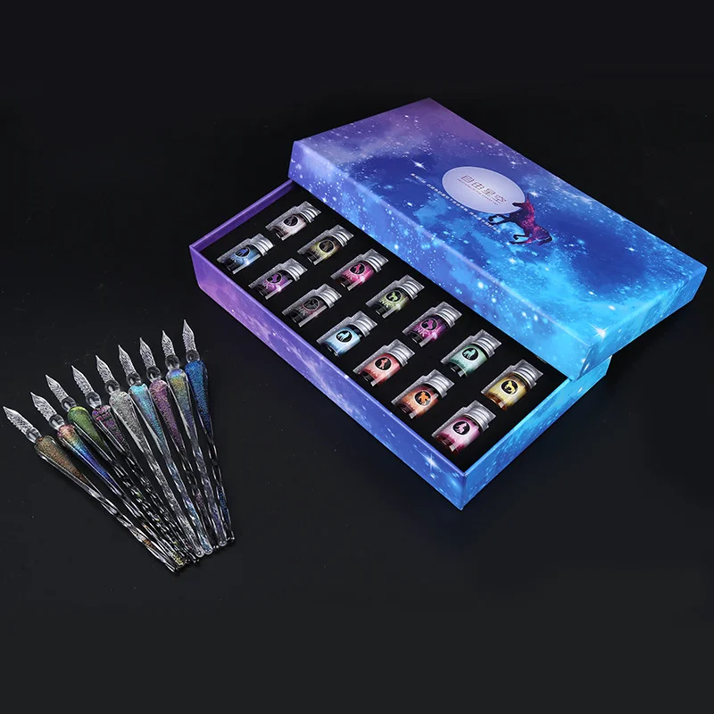 

Colorful foil starry sky pen, glass pen, dipping pen, stationery, creative gift, signature pen, gift