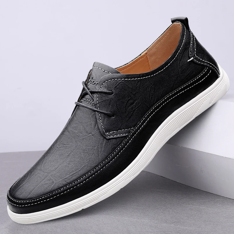 Spring autumn Gentleman Oxfords Leather Shoes lace up outdoor Luxury Goods Men Shoes Fashion Casual Formal Business Male flats