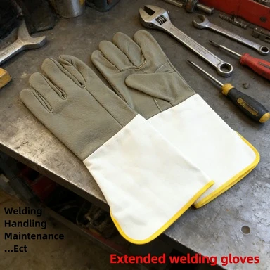 

Рабочие перчатки из воловьей кожи для сварочных работ | Удлиненные широкие рукава | Износостойкий широкий наконечник для сварки металлов