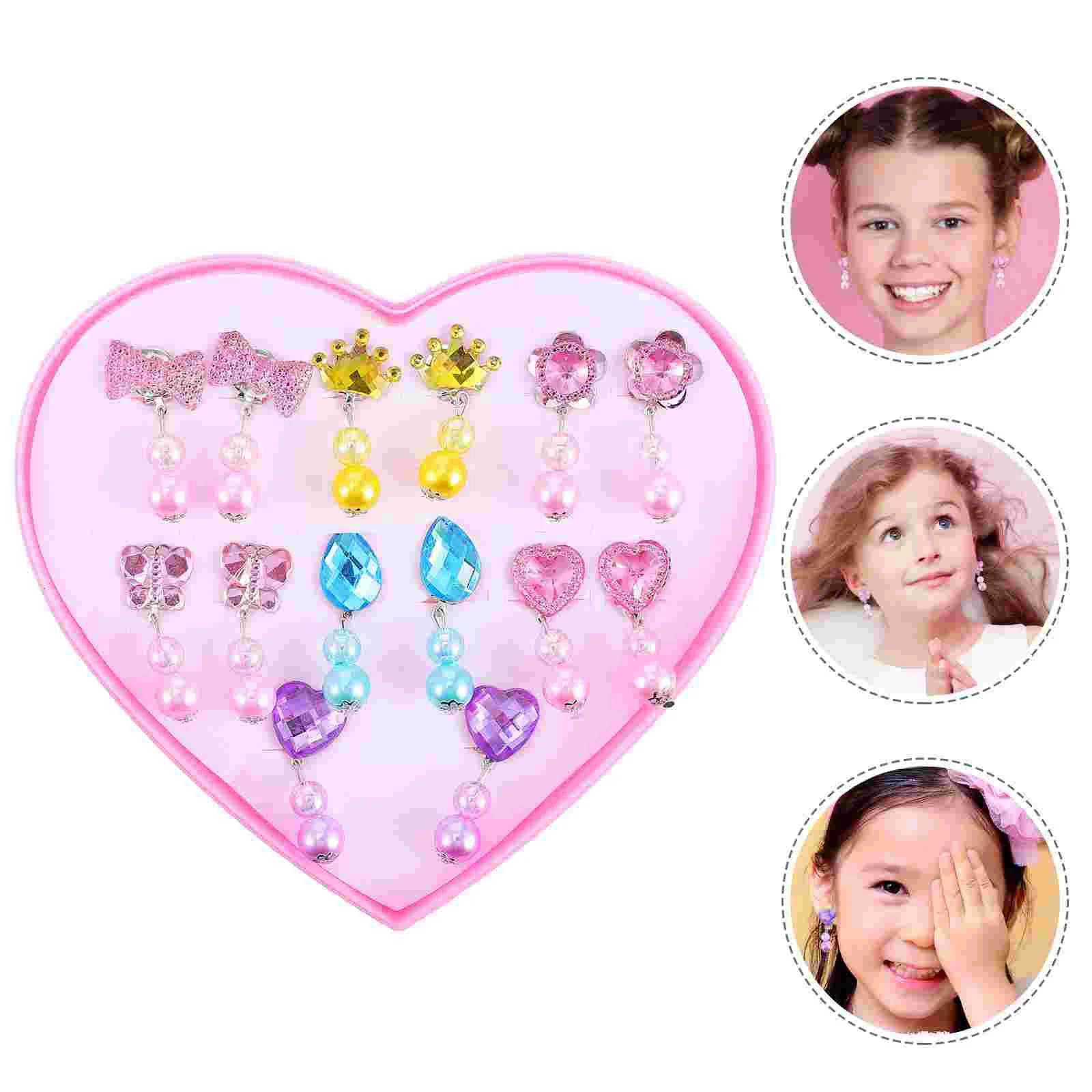 Boucles d'oreilles en plastique pour enfants, jolis bijoux créatifs, version coréenne, beaux clips distinctifs pour filles