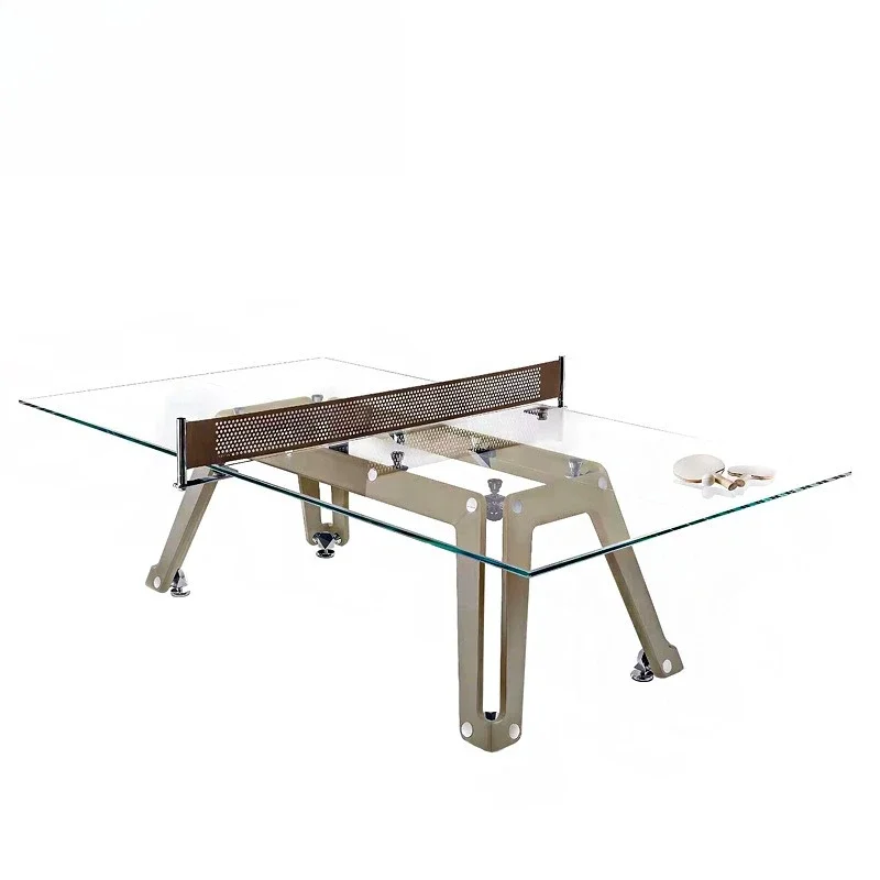 Light luxury high-end, crystal glass table tennis table, villa designer, luxury home entertainment furniture