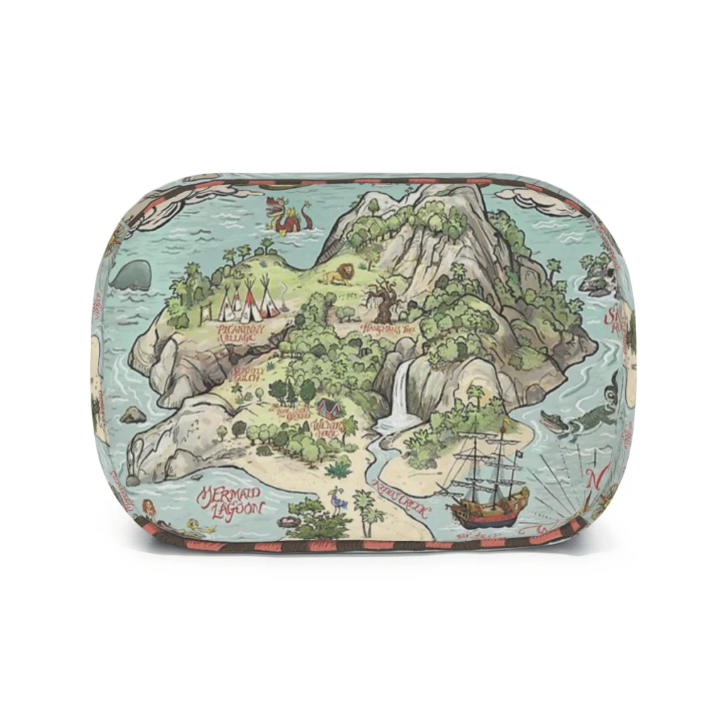 Neverland Map Draagbare lunchtas Voedsel thermische doos Duurzame koeler Lunchbox met schouderriem Picknicktas Kantoor