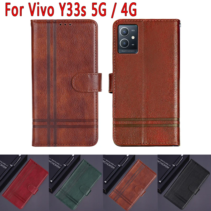 

Coque Cover For Vivo Y33s 5G 4G Case Magnetic Card Flip Leather Wallet Phone Protective Book On For Vivo Y33 s чехолна Etui Bag