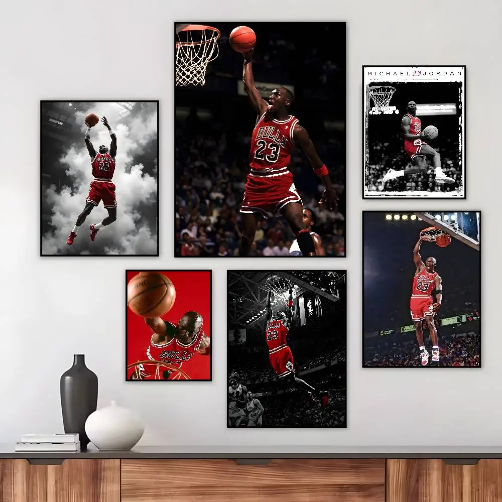 GOAT Basketball M-Michael J-Jordan Poster Art HD Canvas Advanced Aesthetic Printing Paper Wall Art for Living Room Home Decor view 2