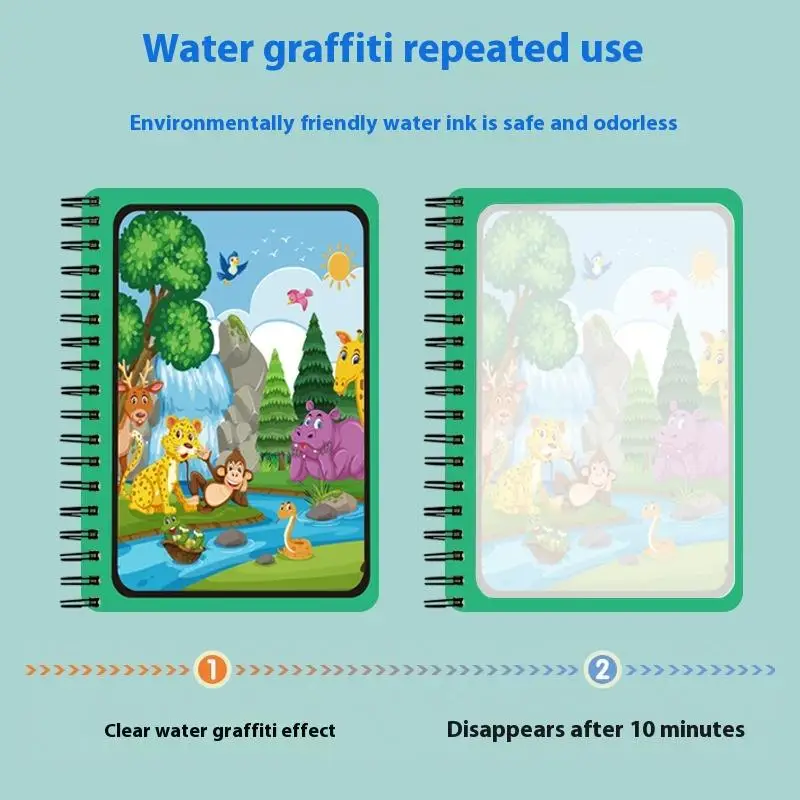 1 книга + 1 ручка, многоразовая книжка-раскраска, книга для рисования водой, сенсорная головоломка для раннего образования, игрушки для рисования