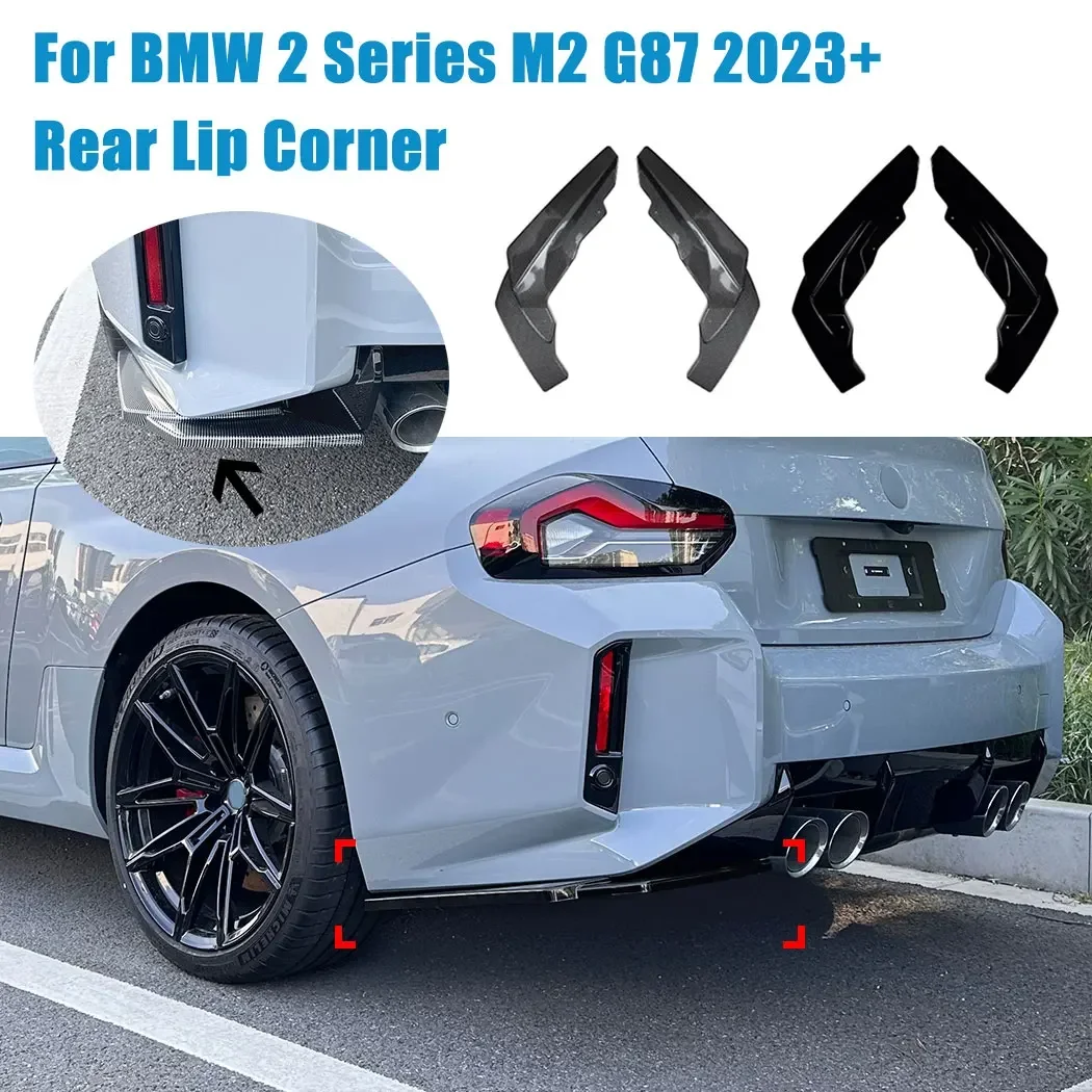 

2pcs For BMW 2 Series M2 G87 2023+ Rear Bumper Tail Lip Corner Splitter Diffuser Body Exterior Guard Decoration Car Accessories