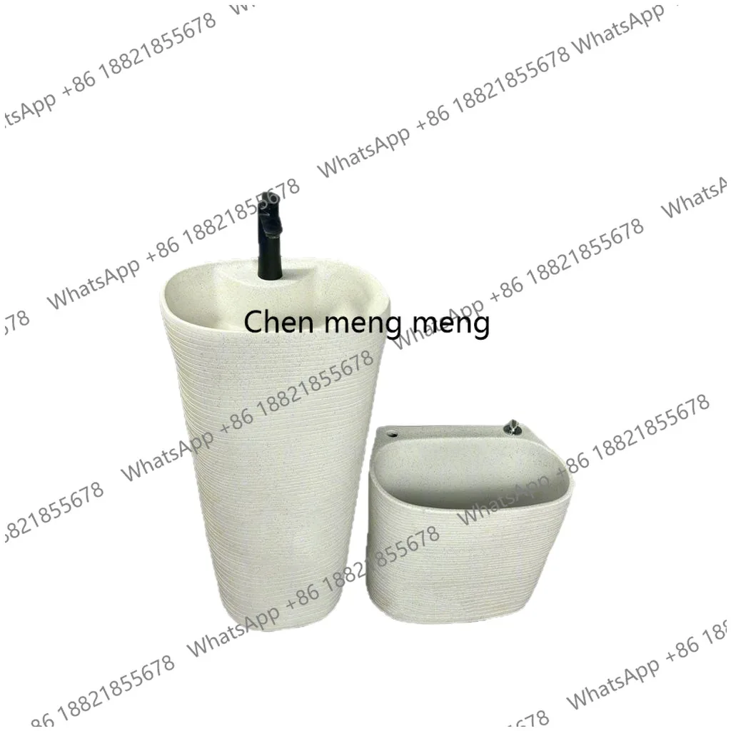 Retro Chinese outdoor wash basin courtyard column basin integrated floor garden new Chinese style