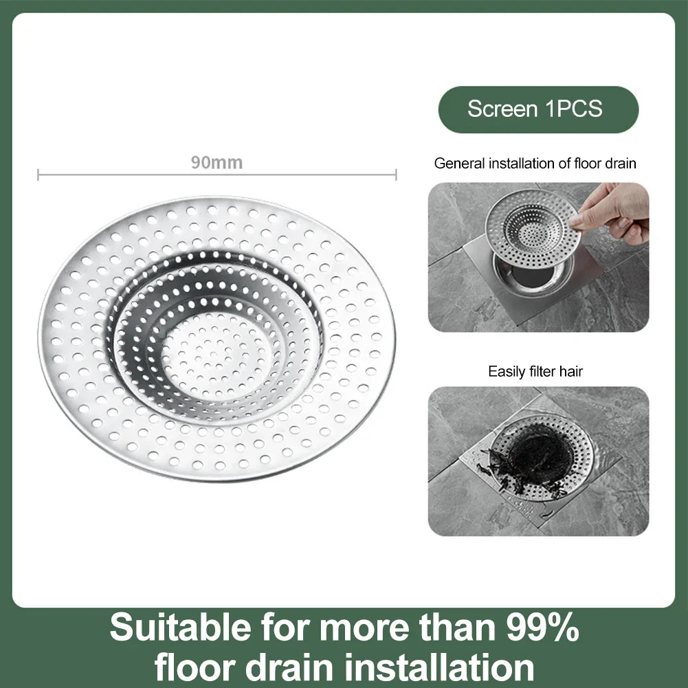 1pcs Stainless Steel Bathroom Hair Catcher Stopper Shower Floor Drain Cover Filter Sink Plug Strainer Bathroom Accessories