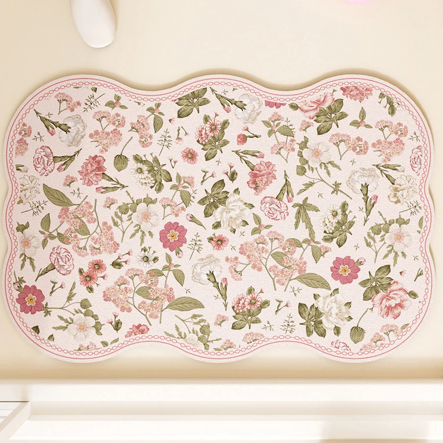 

Красивый цветочный узор, диатомитовые ковры для ванной комнаты, нескользящие водопоглощающие коврики для ног, набор быстросохнущих, устойчивых к грязи дома