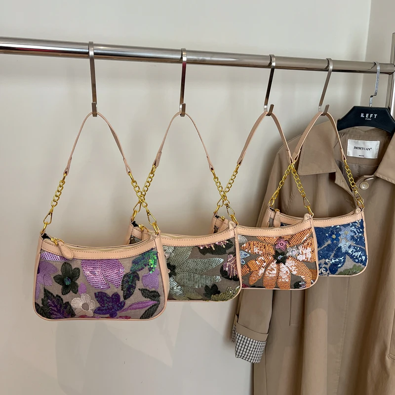 Exquisite Shining Sequins Youth Shoulder and Crossbody Bags 2026 High Quality Popularity Stylish Design Sweet Handbags for Women