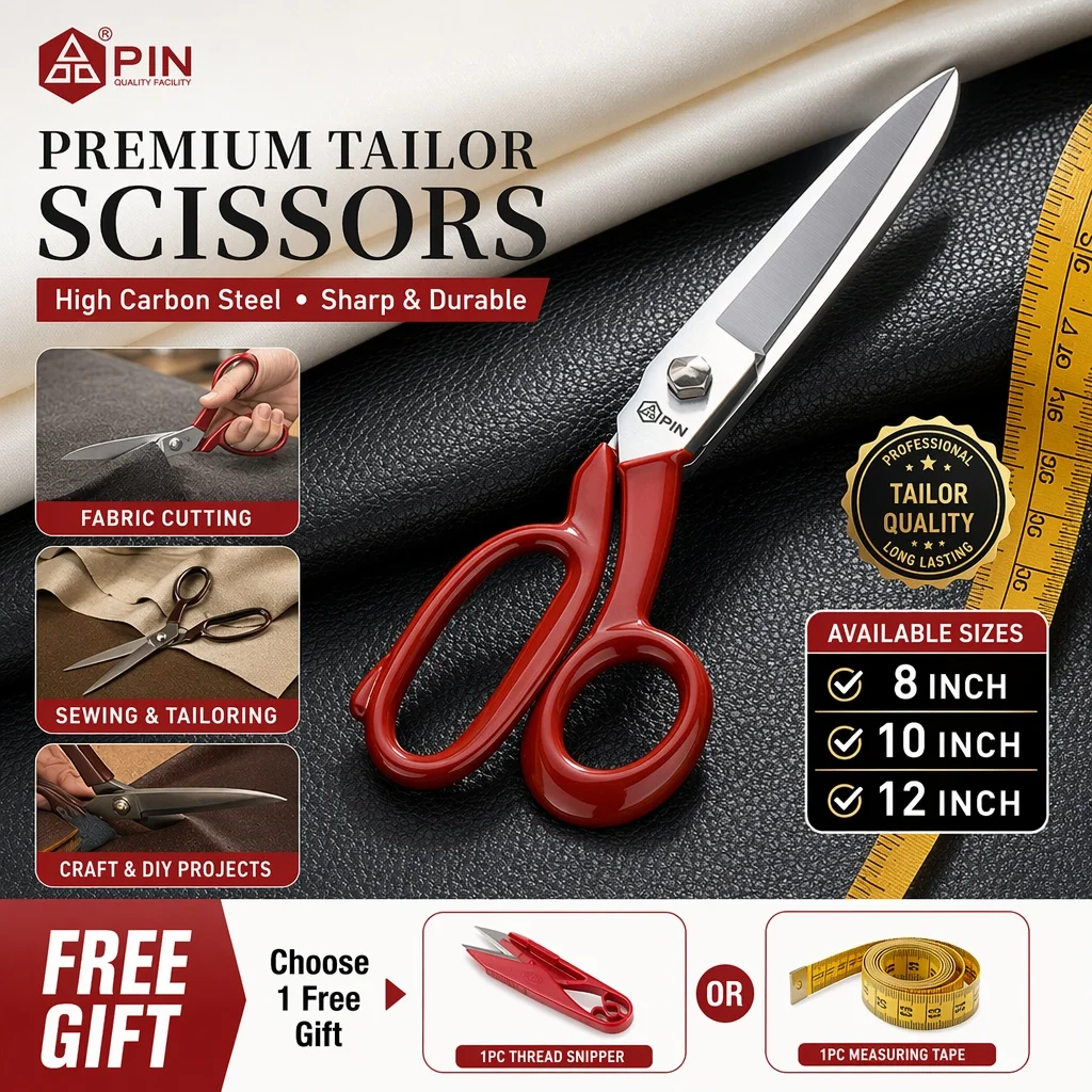 Schere Schneider hochwertiger Kohlenstoffstahl Schere 8-10-12" ultrascharf schwer Schere für Konfektion Leder Nähen kostenloses Geschenk