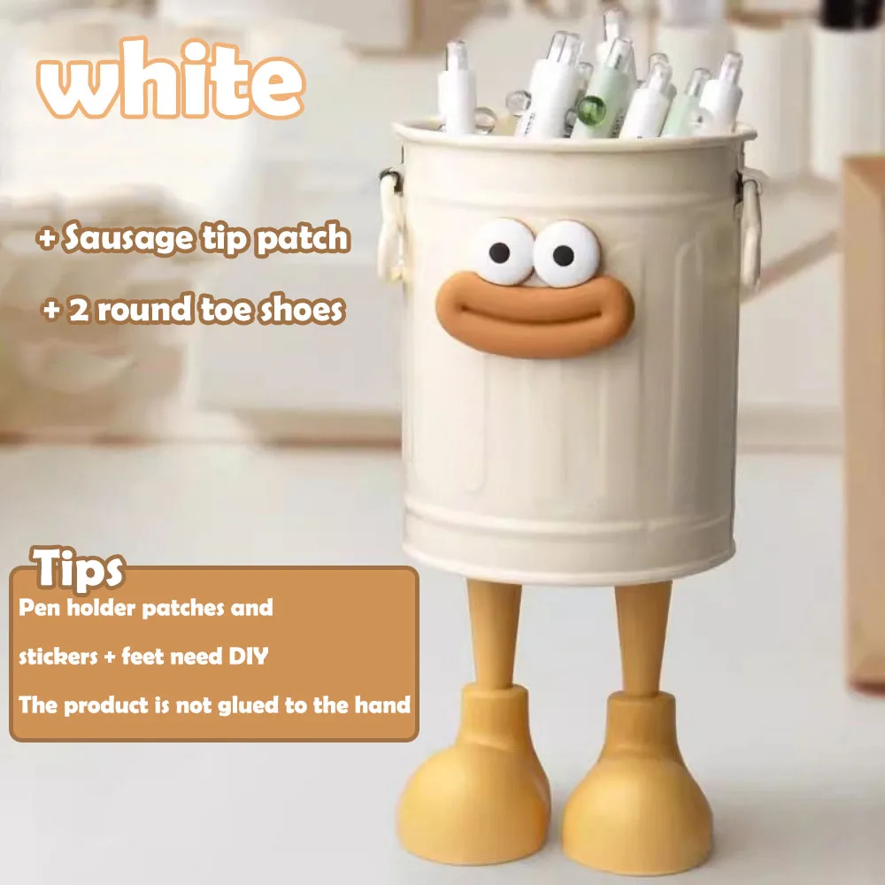1 Pc cartoon pen holder, simple storage holder, for office storage, desk storage, home study storage (random letter stickers) image 5