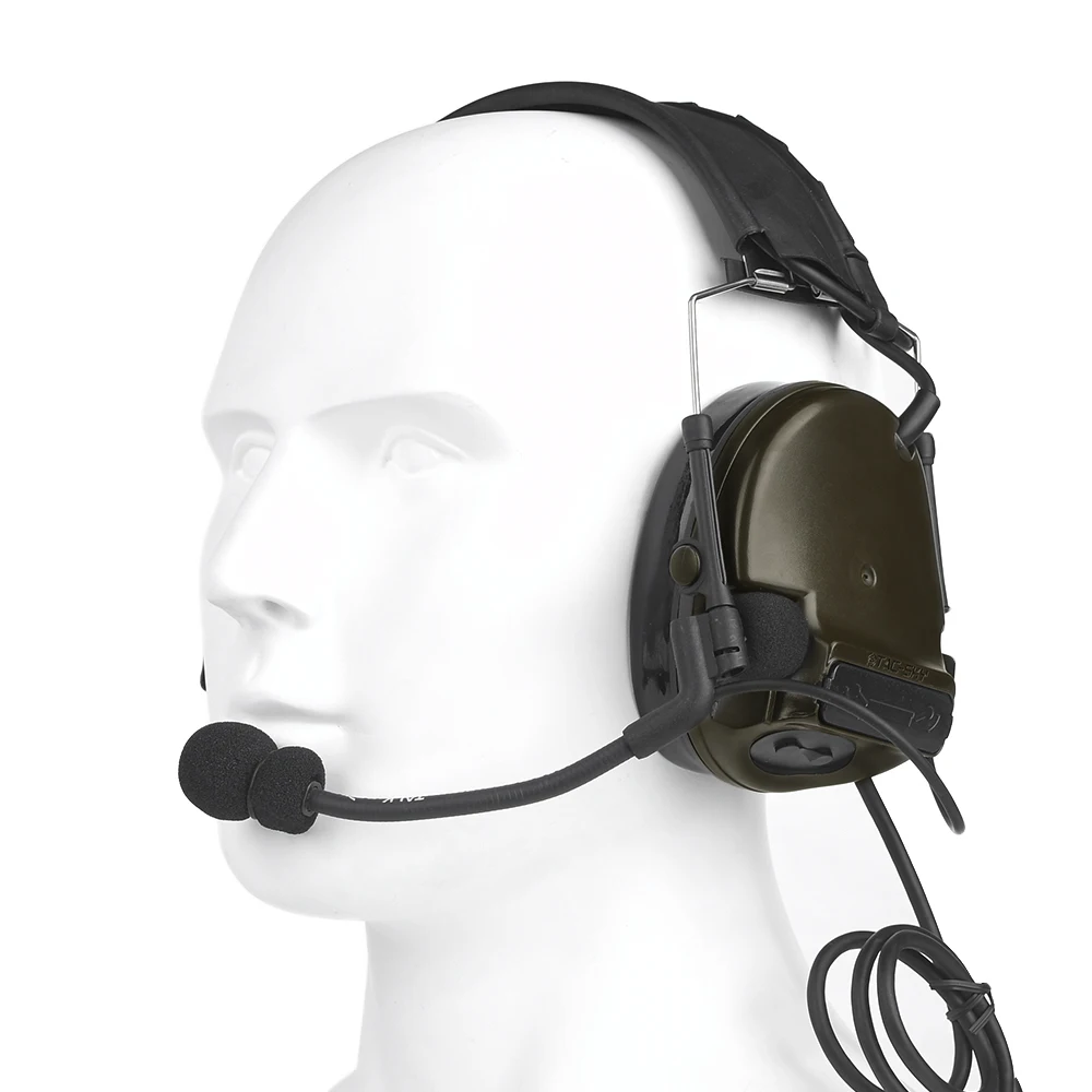 TAC-SKY wcomtac iii neue abnehmbare Stirnband Kieselgel Ohrmuscheln Lärm Kopfhörer Sport taktisches Headset wys0053