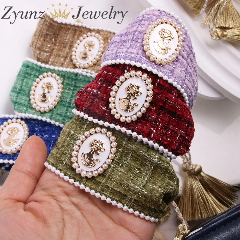 

5PCS, Charm Women Bracelets Stackable Wide Ethnic Braided Fabric Bracelets Handmade Adjustable Tassel Rope Jewelry