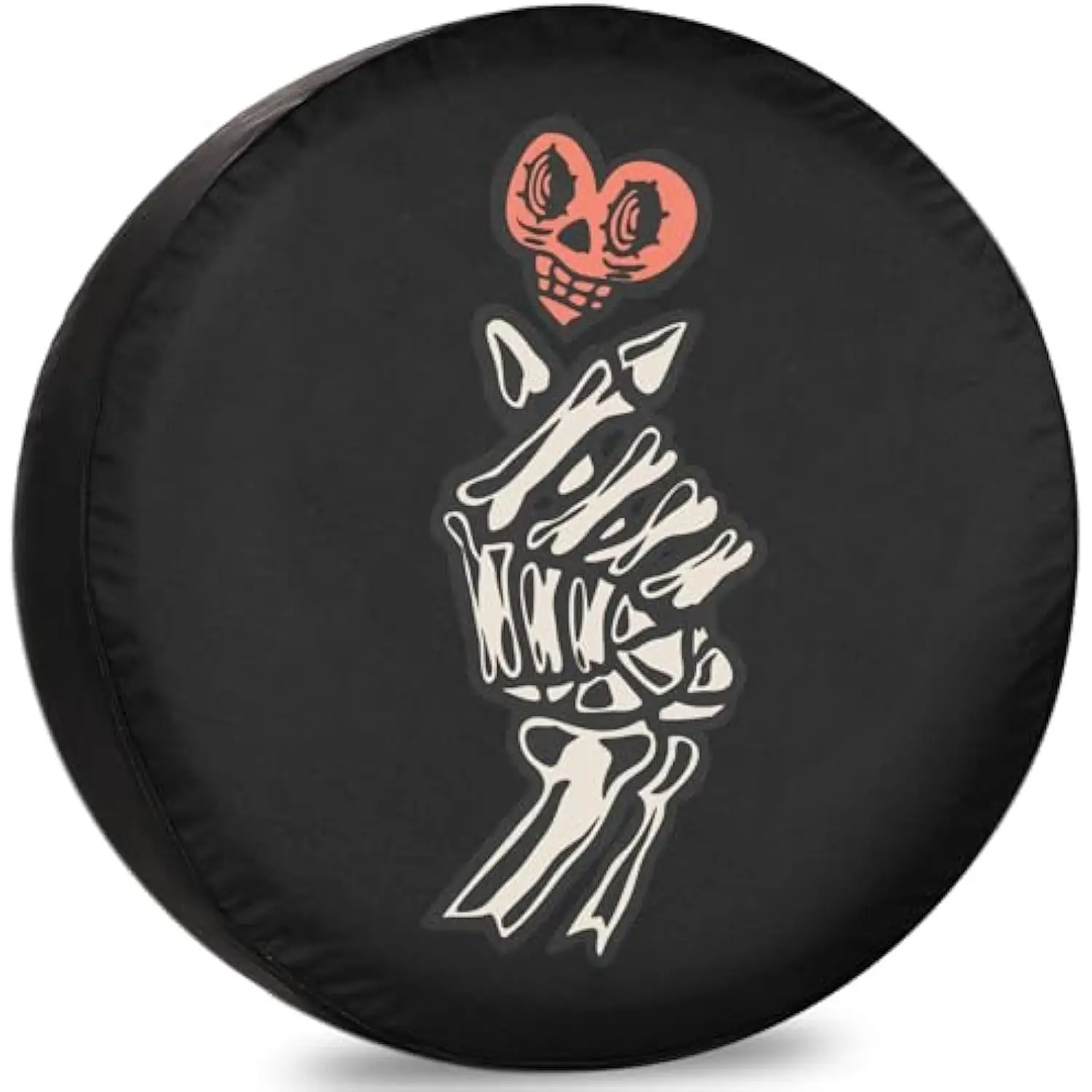 

Skeleton Finger Heart Love Sign Tire Cover RV Spare Wheel Protector Weatherproof Trailer SUV Cover