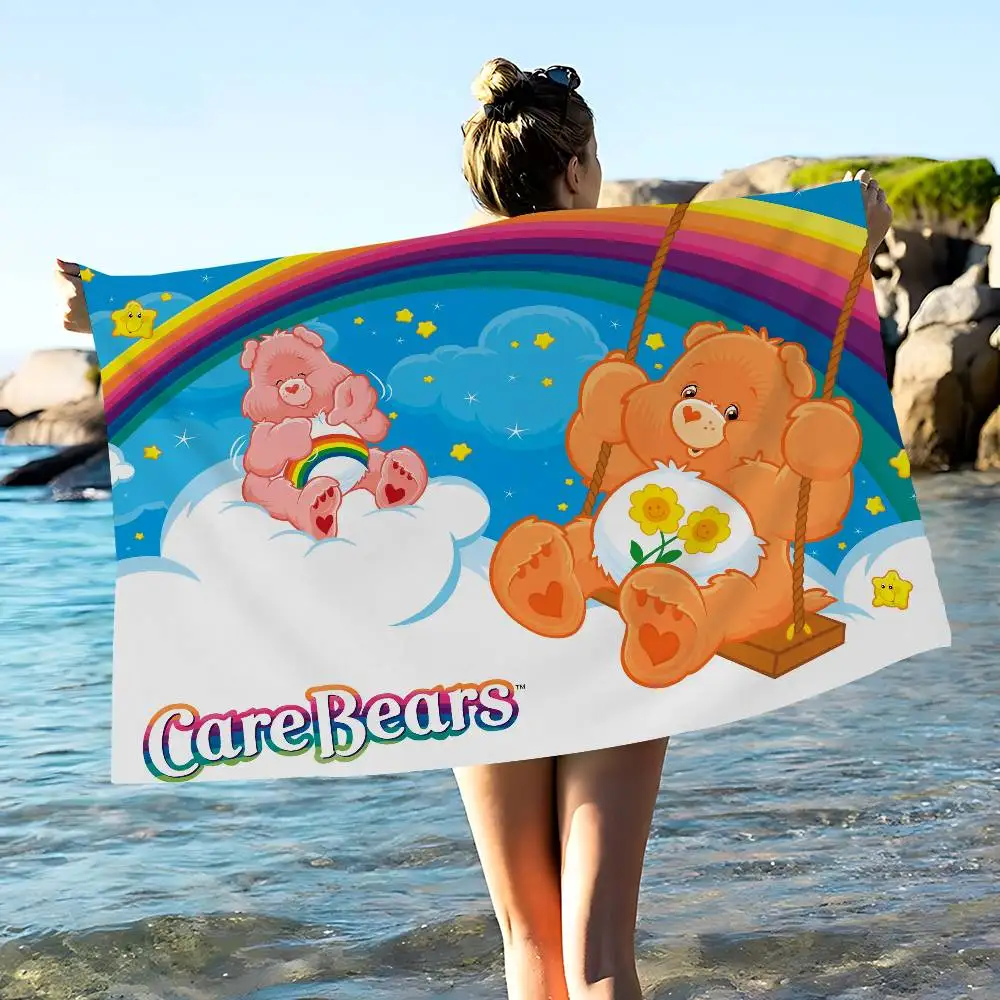 anime cartoon C-Care B-Bears Microfiber Printed Beach Towel Mountain Climbing Yoga Beach Swimming Running Absorbent Soft Towel