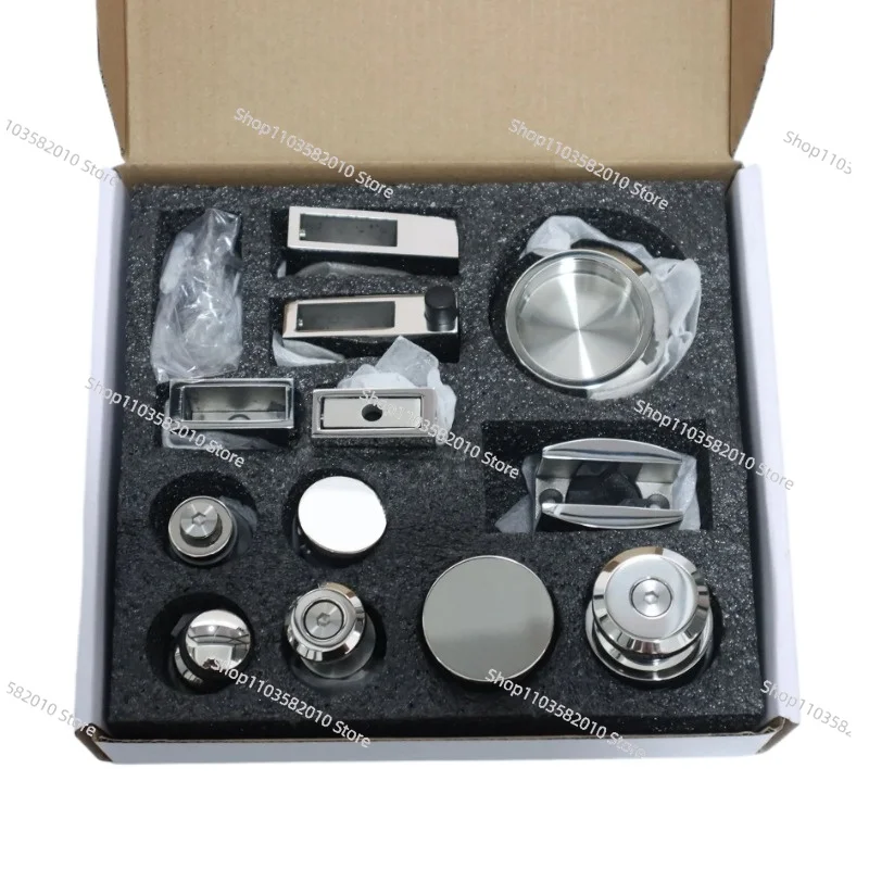 Stainless Steel Shower Glass Sliding Door Hardware Kit, Bathroom Accessories with Pulley Roller & Rail System