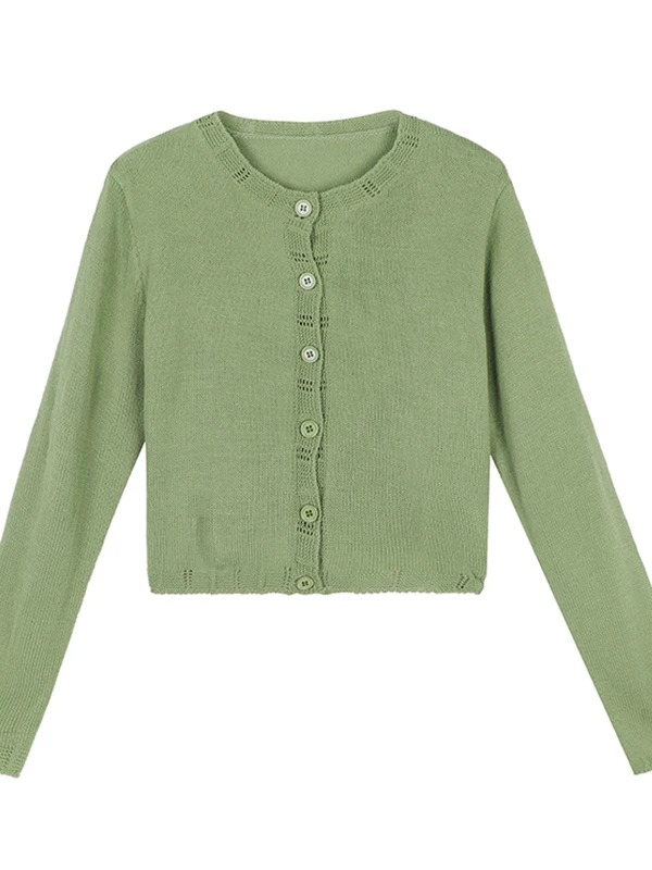 

Ladies Green Long Sleeve Knitted Open Cardigan Jacket with Camisole Two-Piece Set Soft Loose Style Daily Wear Autumn New Arri...