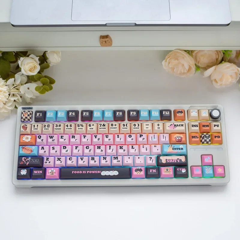Caloric Dopamine Theme Keycap 142Key PBT Custom Pink Girl Keyboard Cap KCA Profile Key Cap for Mechanical Keyboard Accessories
